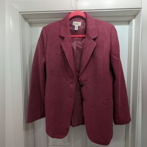 TalbotsMaroon 100% Wool Blazer – Size 12 – Tailored Blazer